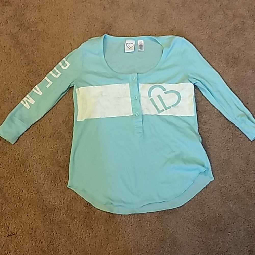 Women's Aqua long sleeve shirt